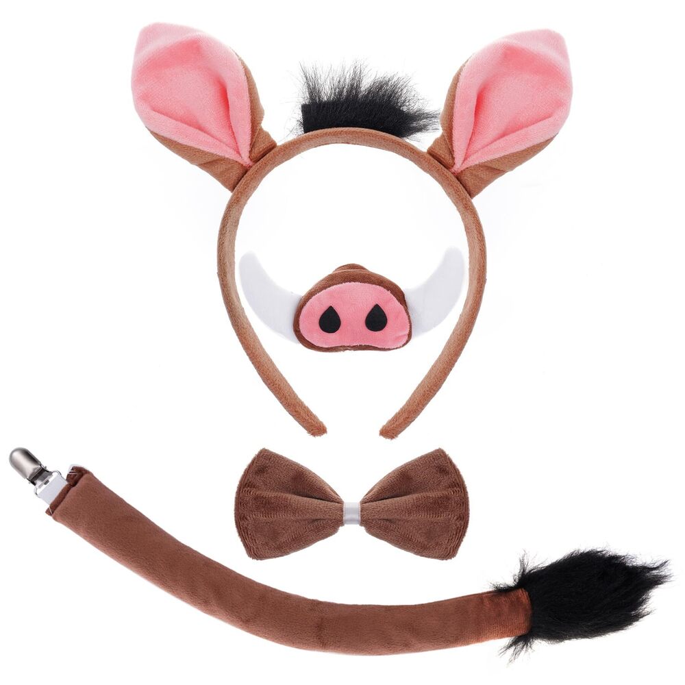 8525 Warthog Costume Accessoriess Set, Warthog Ears Headband